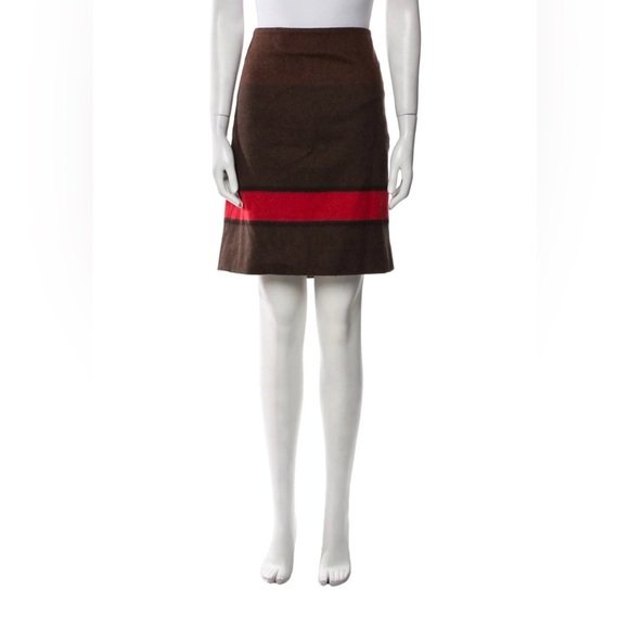 AKRIS Wool Color Block Skirt / Size 6 / - Picture 1 of 10